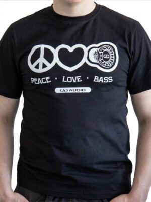 DD T-shirt love,peace,bass storlek XXXL