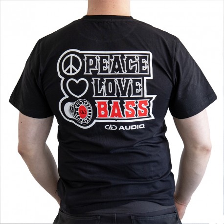 DD T-shirt love,peace,bass storlek XL